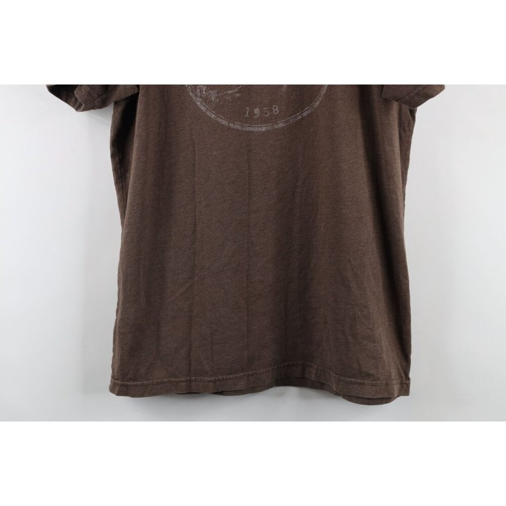 Vintage Mens Size Medium Faded Spell Out Subaru Car Jersey Knit T-Shirt Brown - Picture 3 of 10
